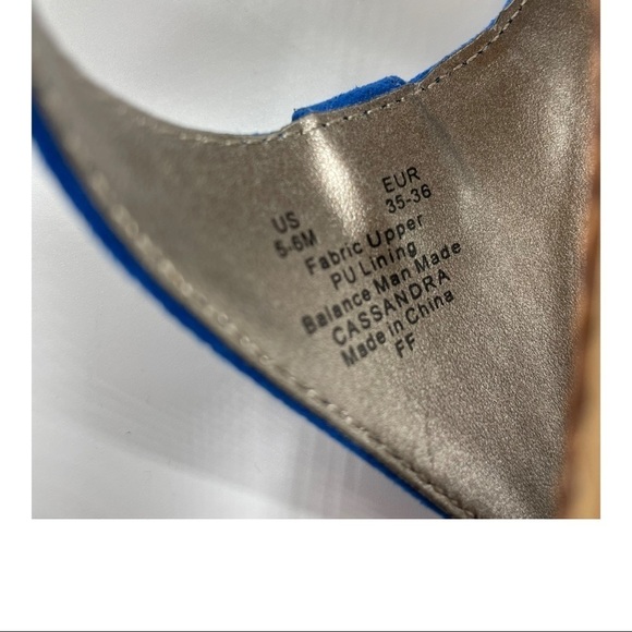 NWT Circus by Sam Edelman Cassandra Blue Thong Ankle Strap Sandals Size 5/6 - Picture 9 of 9